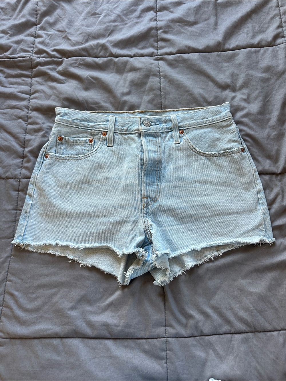 Levi 501 Light Blue Denim Cutoff Women's Shorts